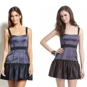 BCBGMaxAzria Purple Silk Corset Mini Dress 0